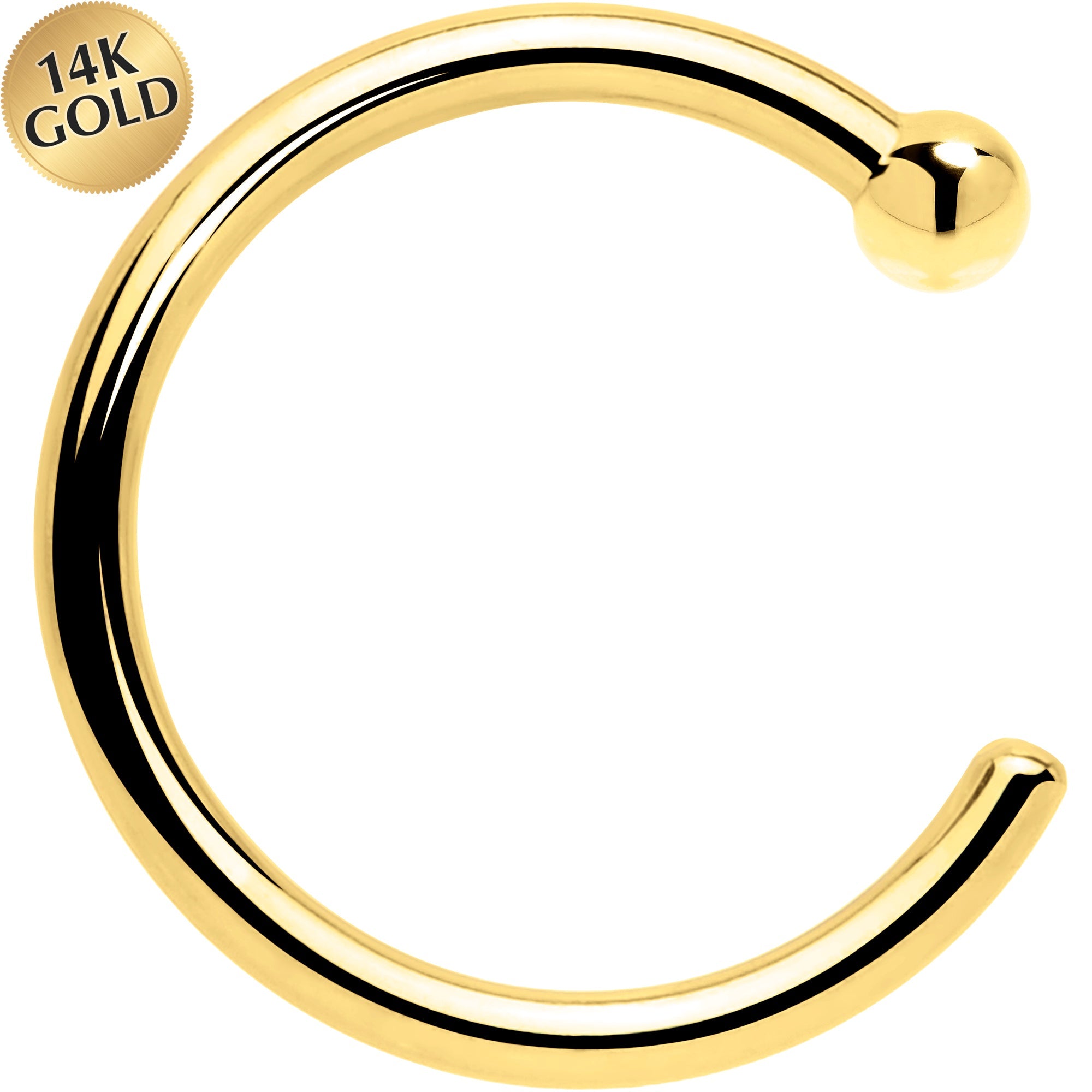 20G 1/4 14k Solid Yellow Gold Nose Hoop