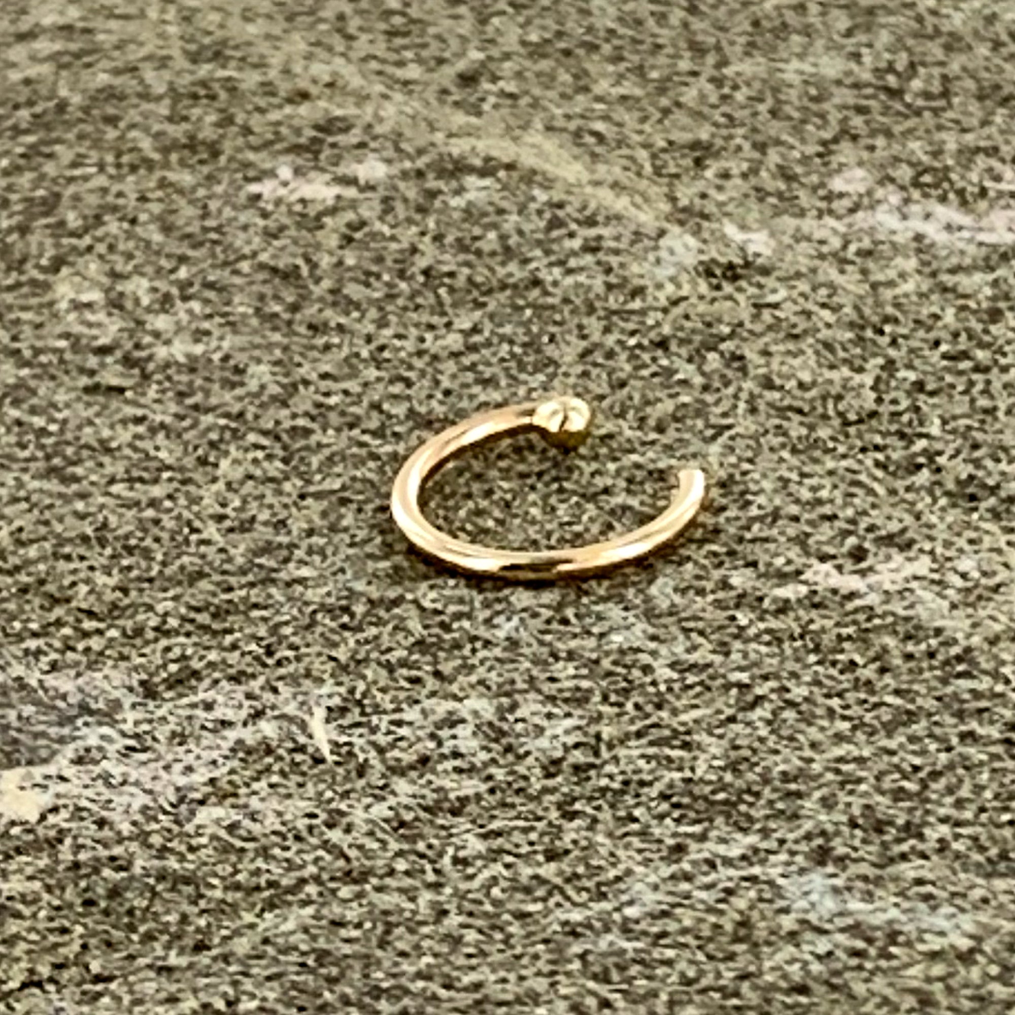 20G 1/4 14k Solid Yellow Gold Nose Hoop