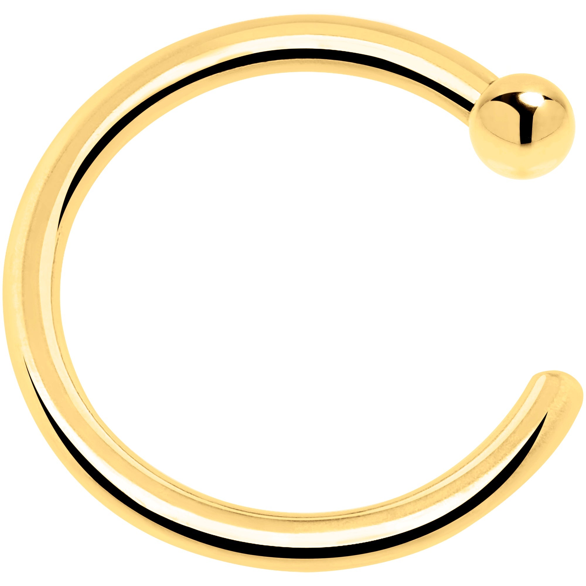 20G 1/4 14k Solid Yellow Gold Nose Hoop