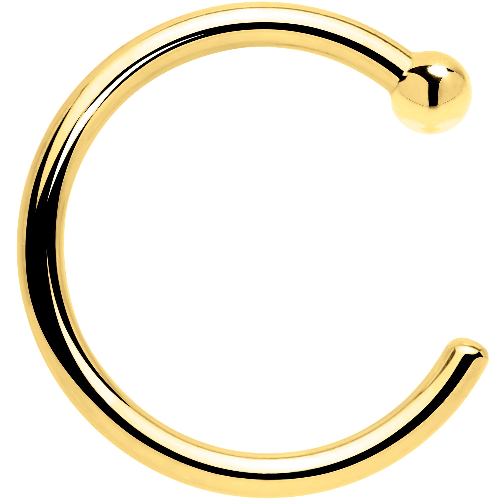 20G 1/4 14k Solid Yellow Gold Nose Hoop