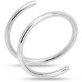 14k Solid White Gold Double Hoop Nose Spiral Nose Ring